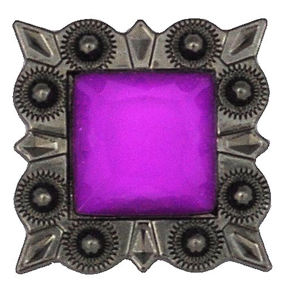 Western Screw Back Concho Lavender Square Crystal Headstall Cowgirl Tack