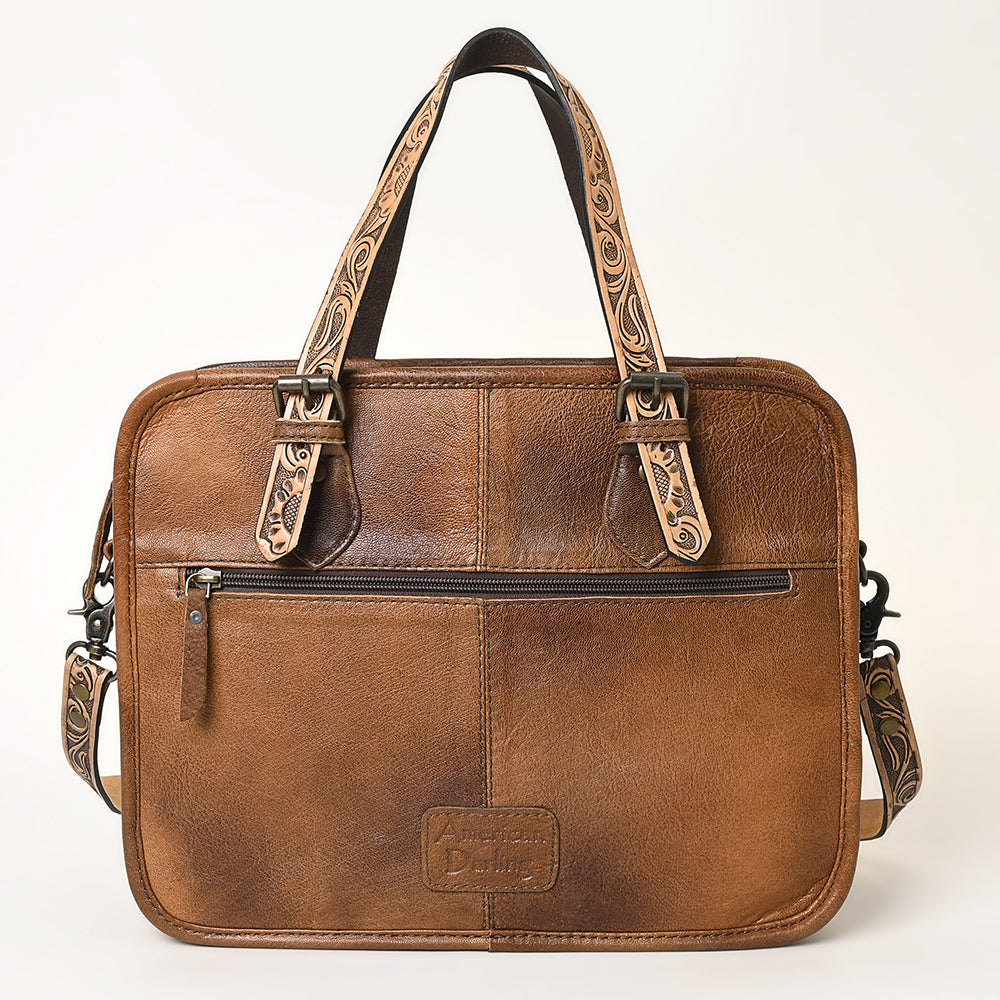 American Darling Hand-Tooled Crocodile Embossed Genuine Leather Bag