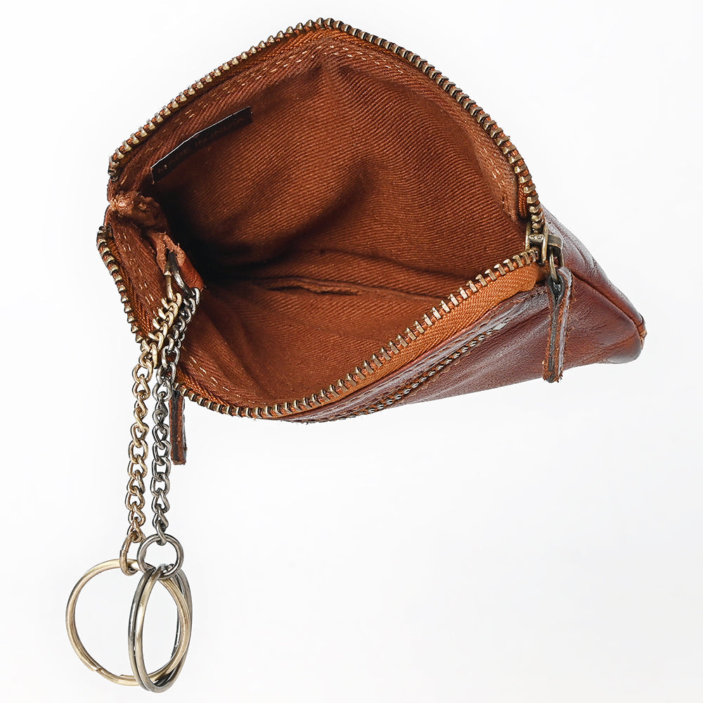 Spaghetti Western Coin Purse Vintage Handmade Drum Dyed Genuine European Cowhide Leather