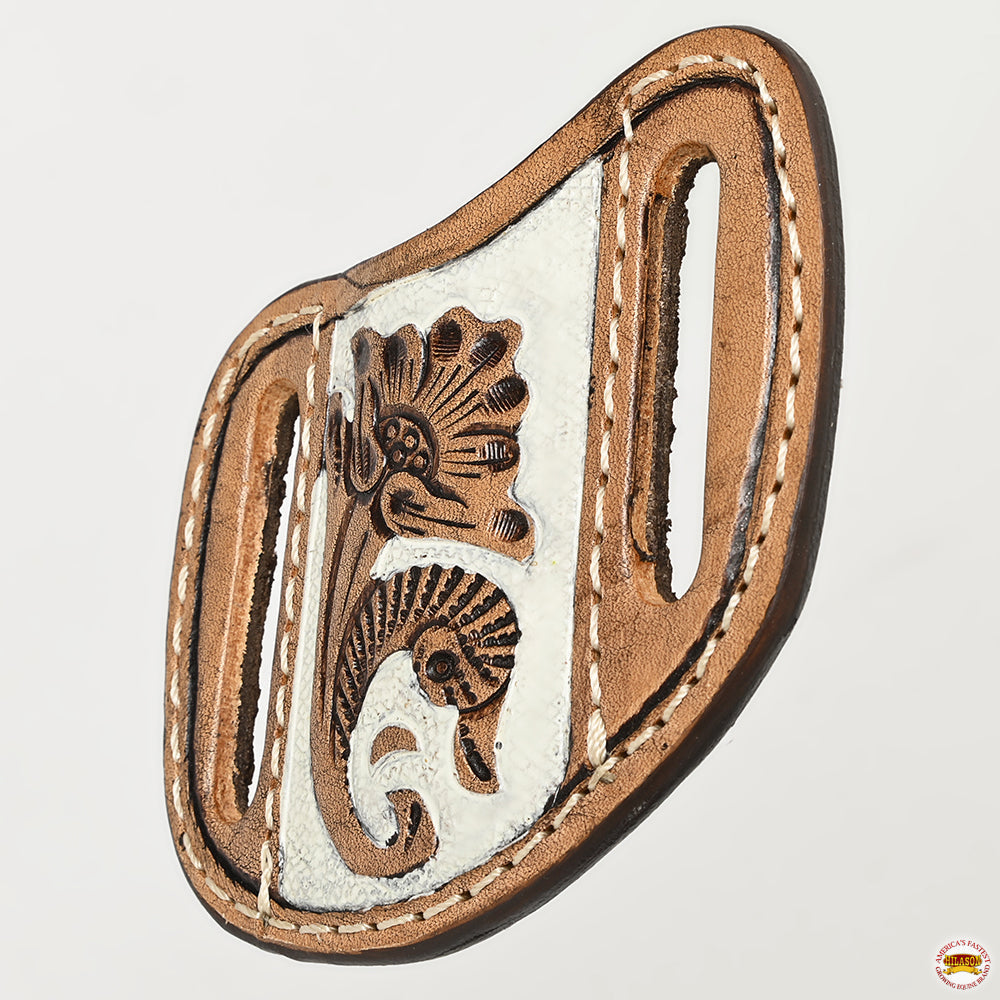 Hilason Leather Angled Knife Scabbard Sheath Cover Floral Tooled