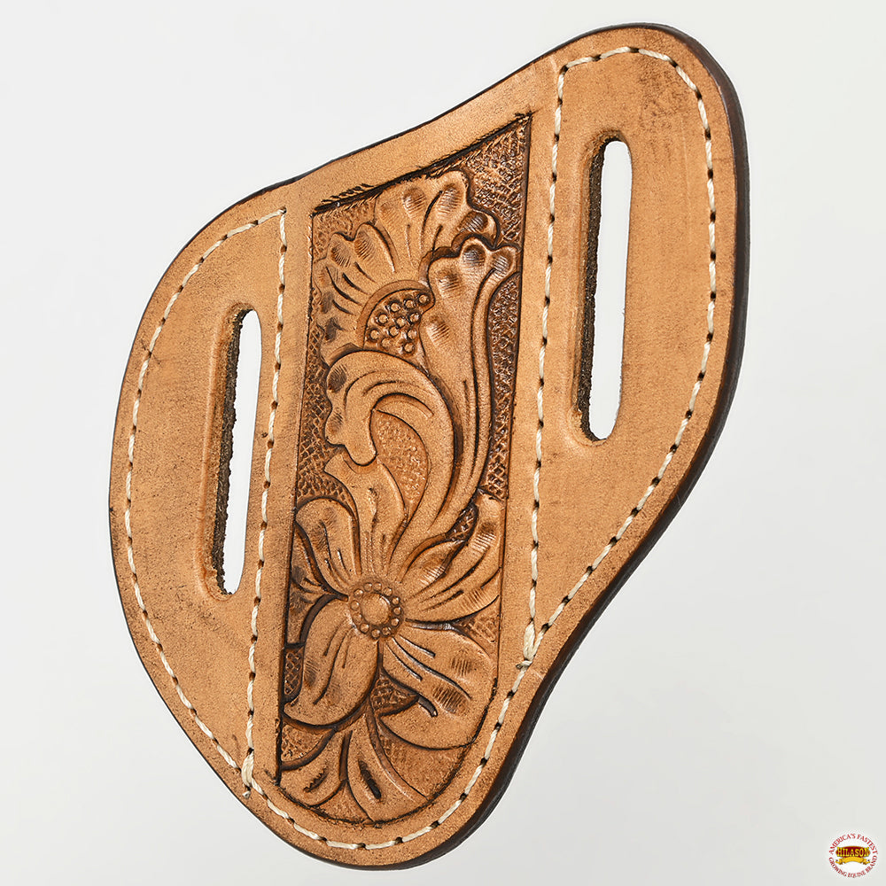 Hilason Leather Angled Knife Scabbard Sheath Cover Floral Tooled