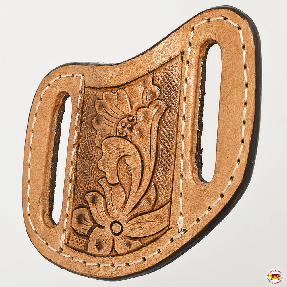 Hilason Leather Angled Knife Scabbard Sheath Cover Floral Tooled