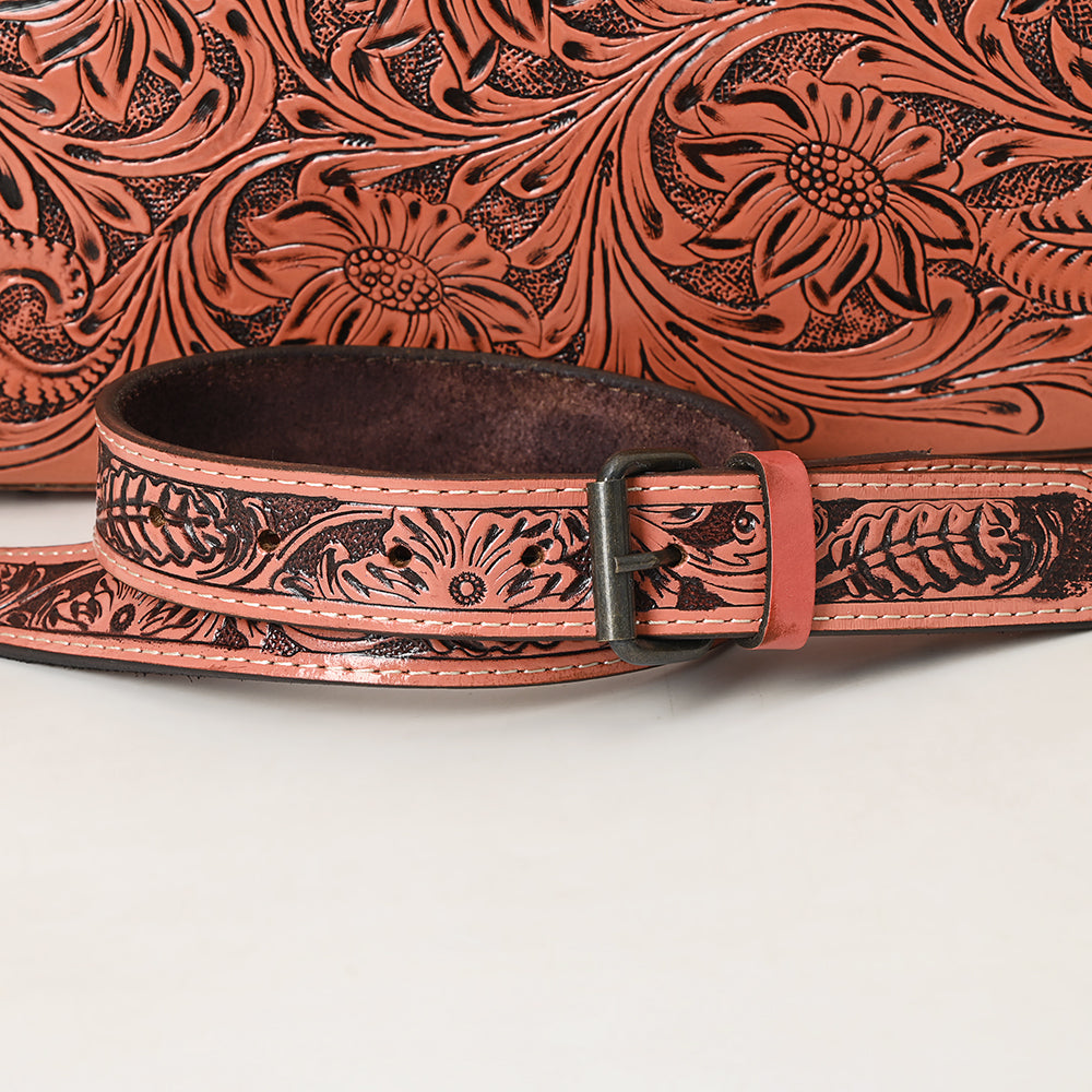 American Darling Hand Tooled Leather Tote Bag  Western Floral Carved Purse