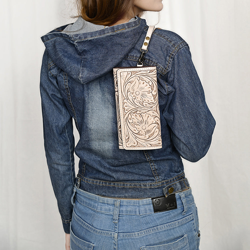 American Darling Clutch Hand Tooled Genuine Leather