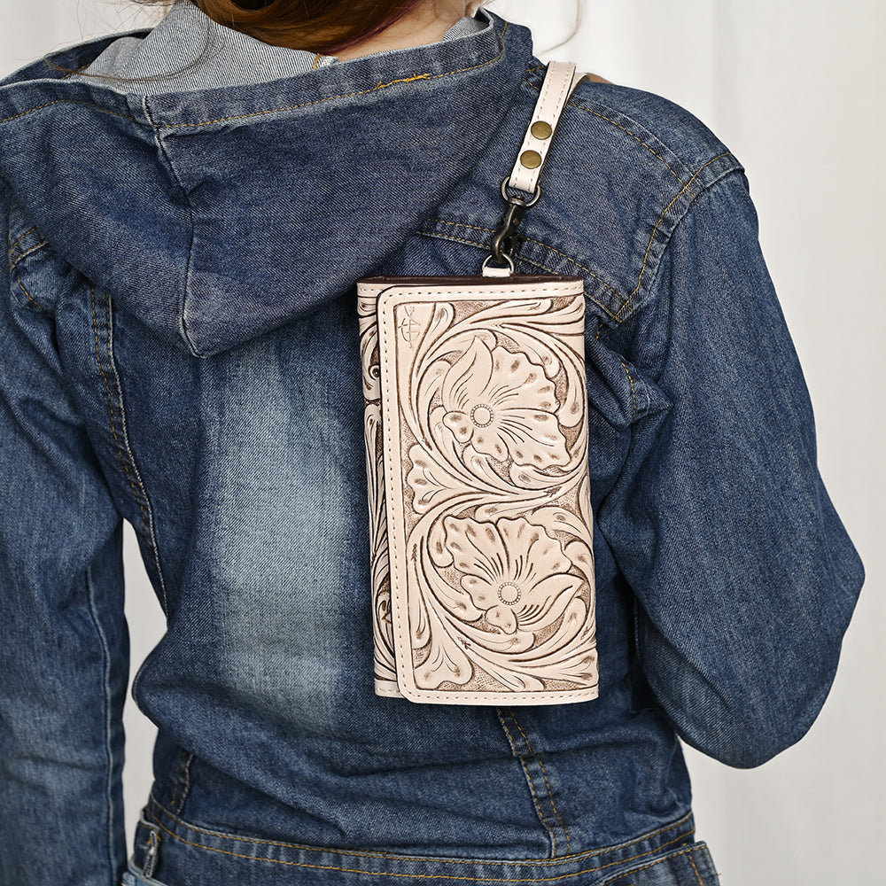 American Darling Clutch Hand Tooled Genuine Leather