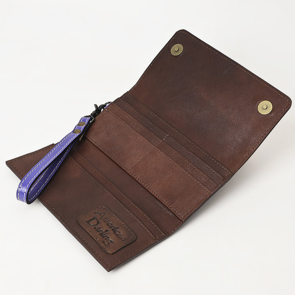 American Darling Clutch Hand Tooled Genuine Leather