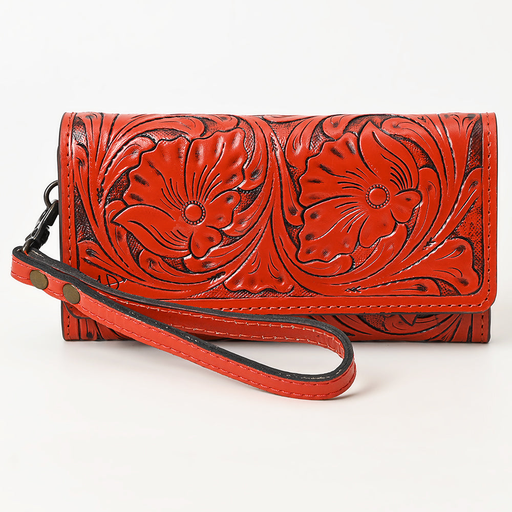 American Darling Clutch Hand Tooled Genuine Leather