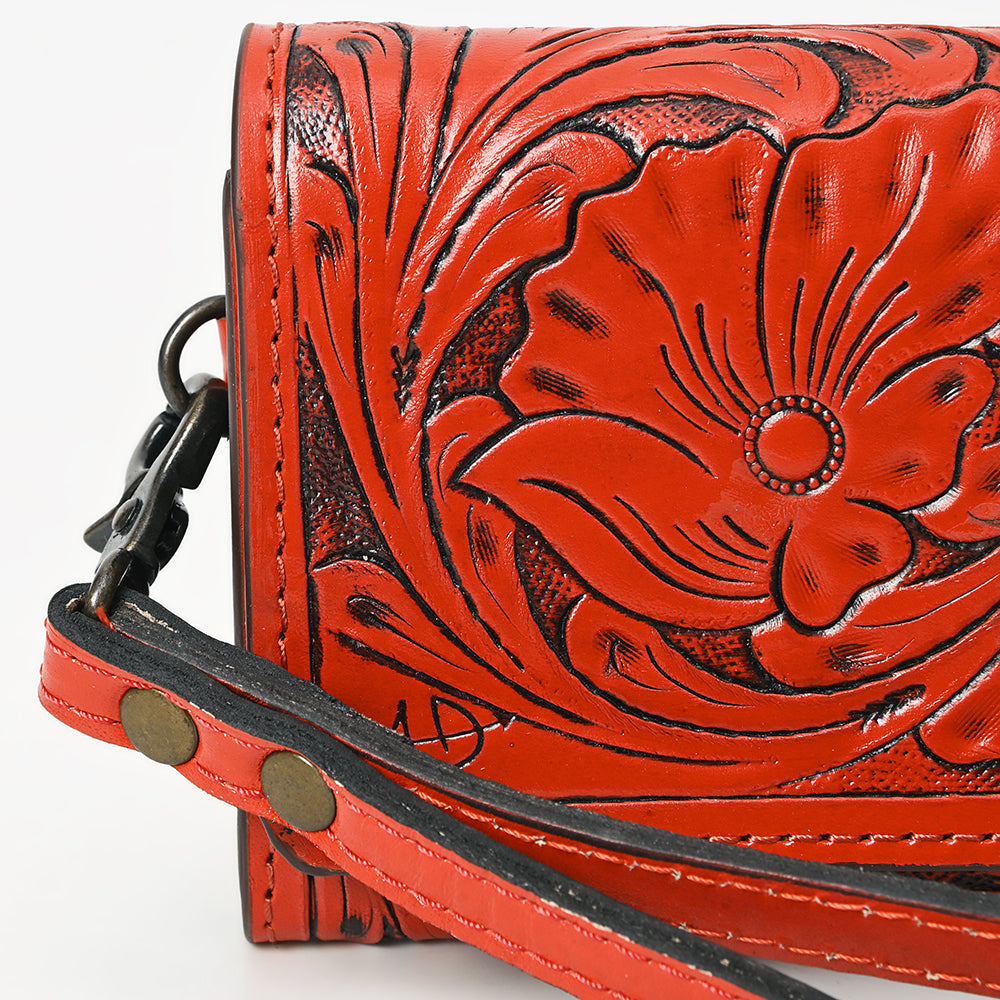 American Darling Clutch Hand Tooled Genuine Leather