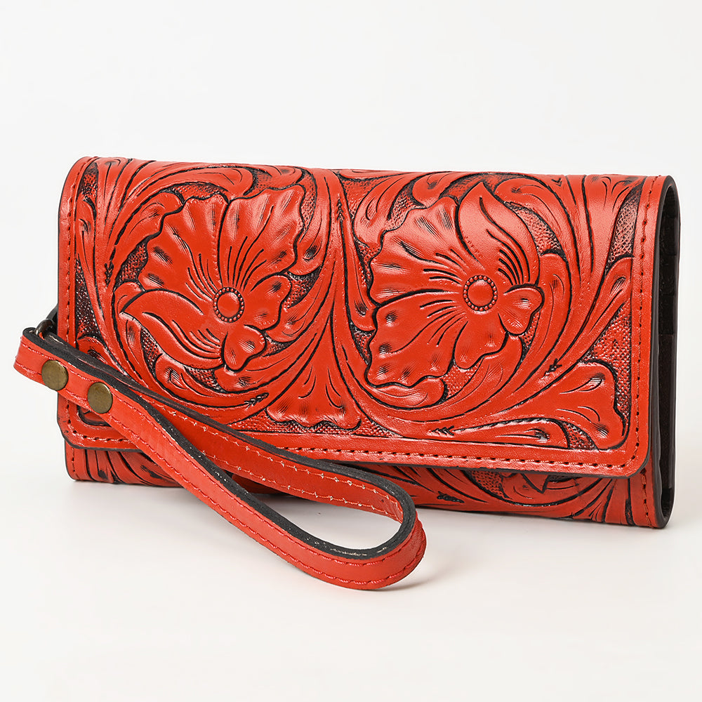 American Darling Clutch Hand Tooled Genuine Leather