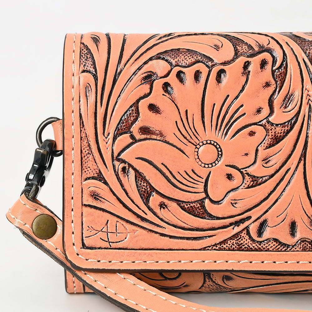 American Darling Clutch Hand Tooled Genuine Leather