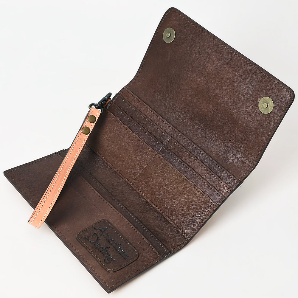 American Darling Clutch Hand Tooled Genuine Leather