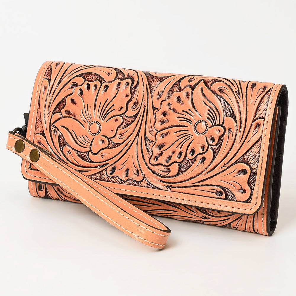 American Darling Clutch Hand Tooled Genuine Leather