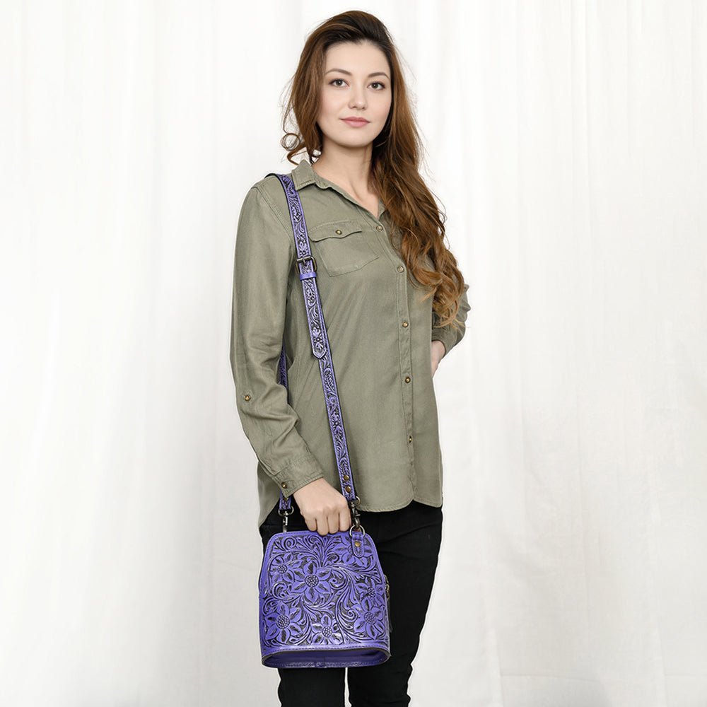 American Darling Crossbody Hand Tooled Genuine Leather