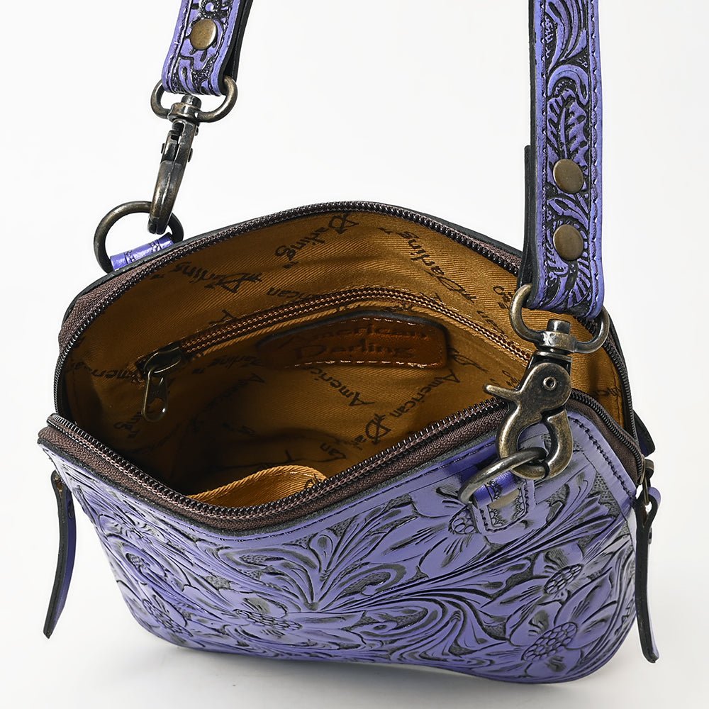 American Darling Crossbody Hand Tooled Genuine Leather