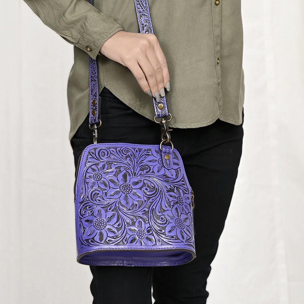 American Darling Crossbody Hand Tooled Genuine Leather