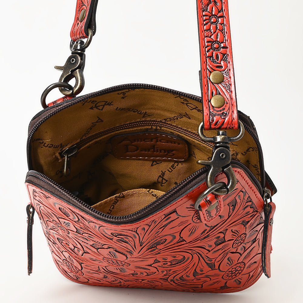 American Darling Crossbody Hand Tooled Genuine Leather
