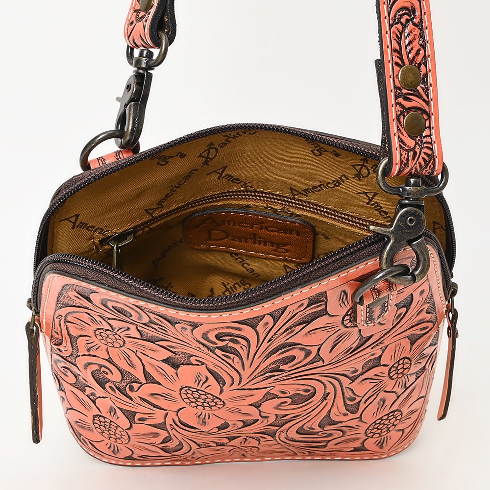 American Darling Crossbody Hand Tooled Genuine Leather