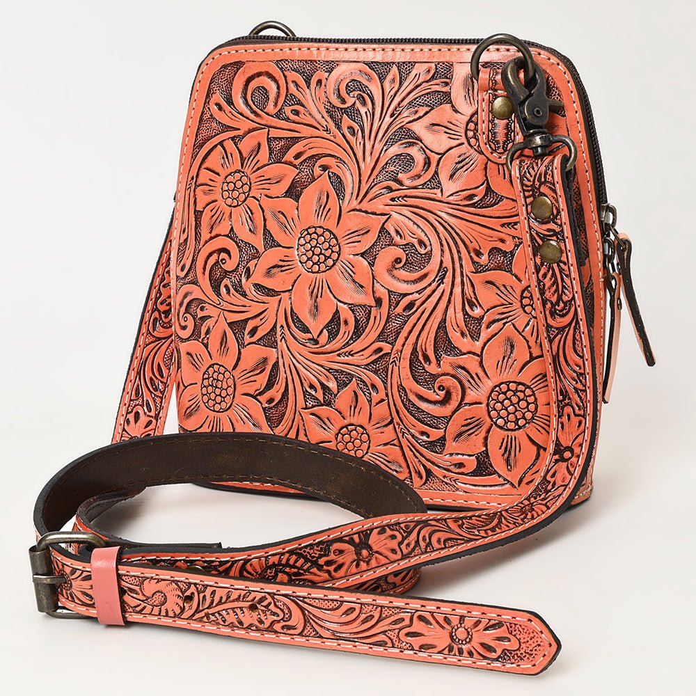 American Darling Crossbody Hand Tooled Genuine Leather