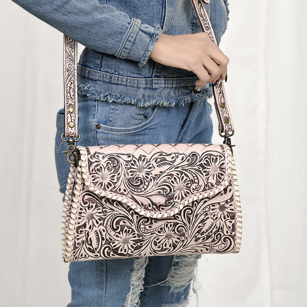 American Darling Hand-Tooled Genuine Leather Clutch