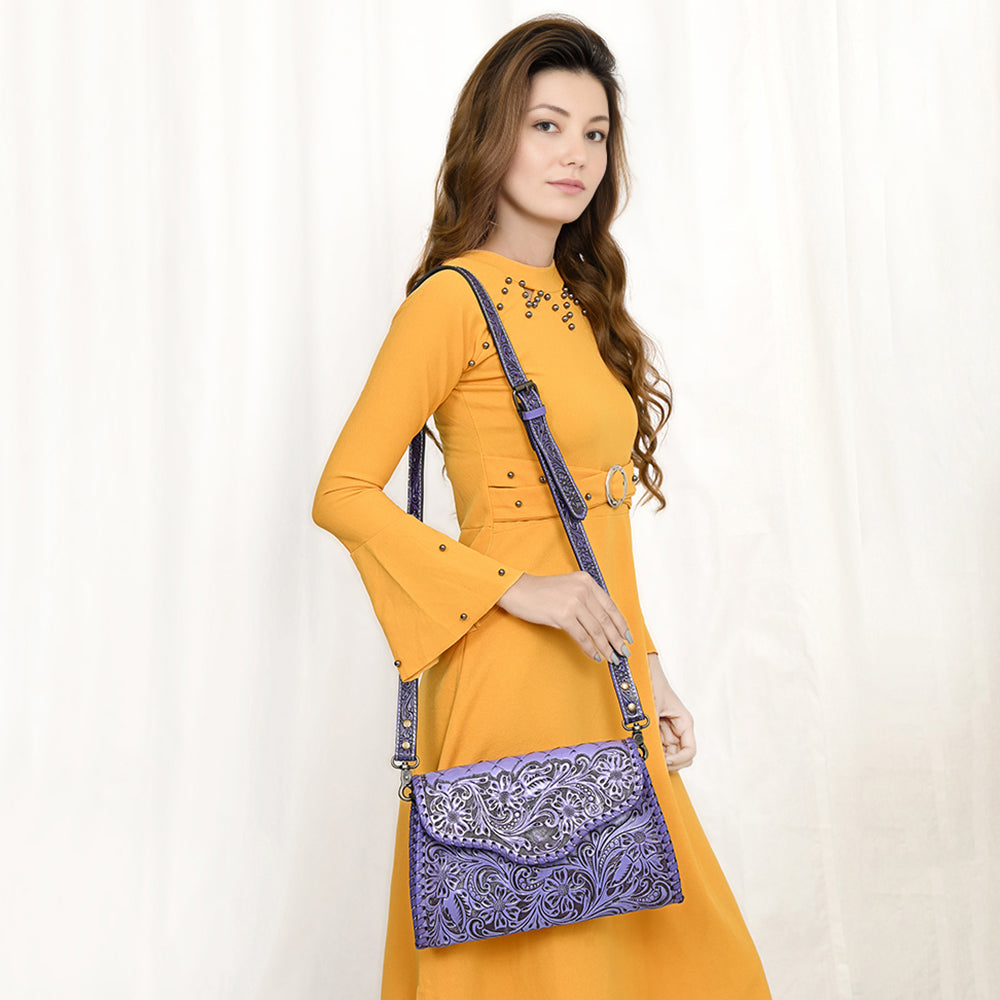 American Darling Hand-Tooled Genuine Leather Clutch