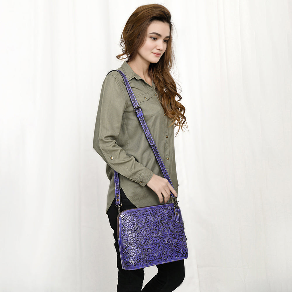 American Darling Crossbody Hand Tooled Genuine Leather