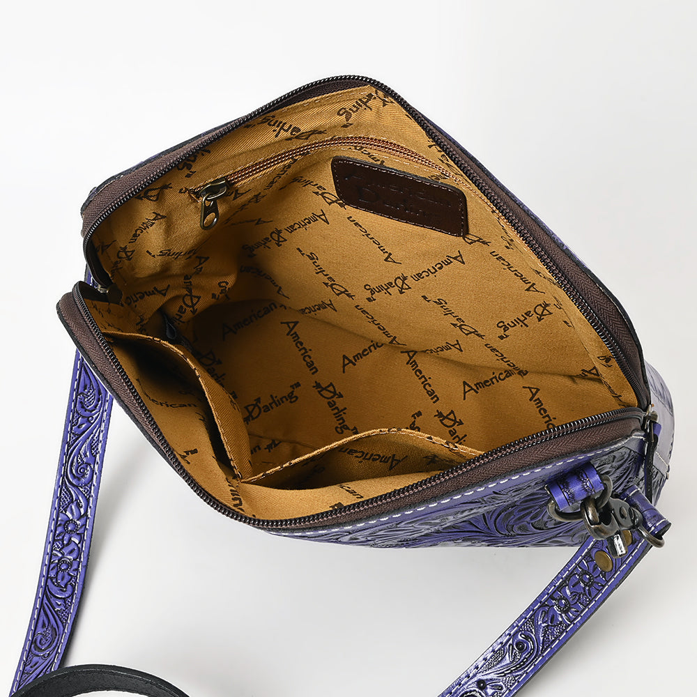 American Darling Crossbody Hand Tooled Genuine Leather