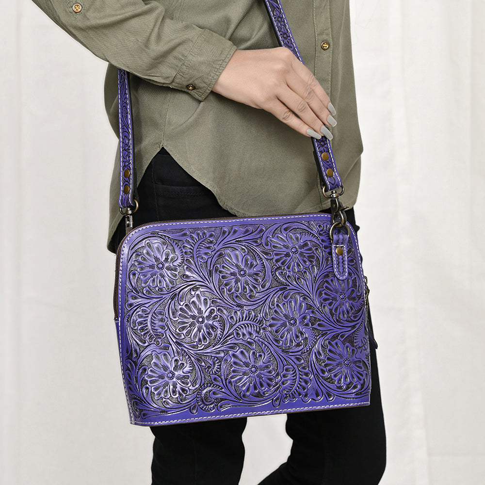 American Darling Crossbody Hand Tooled Genuine Leather