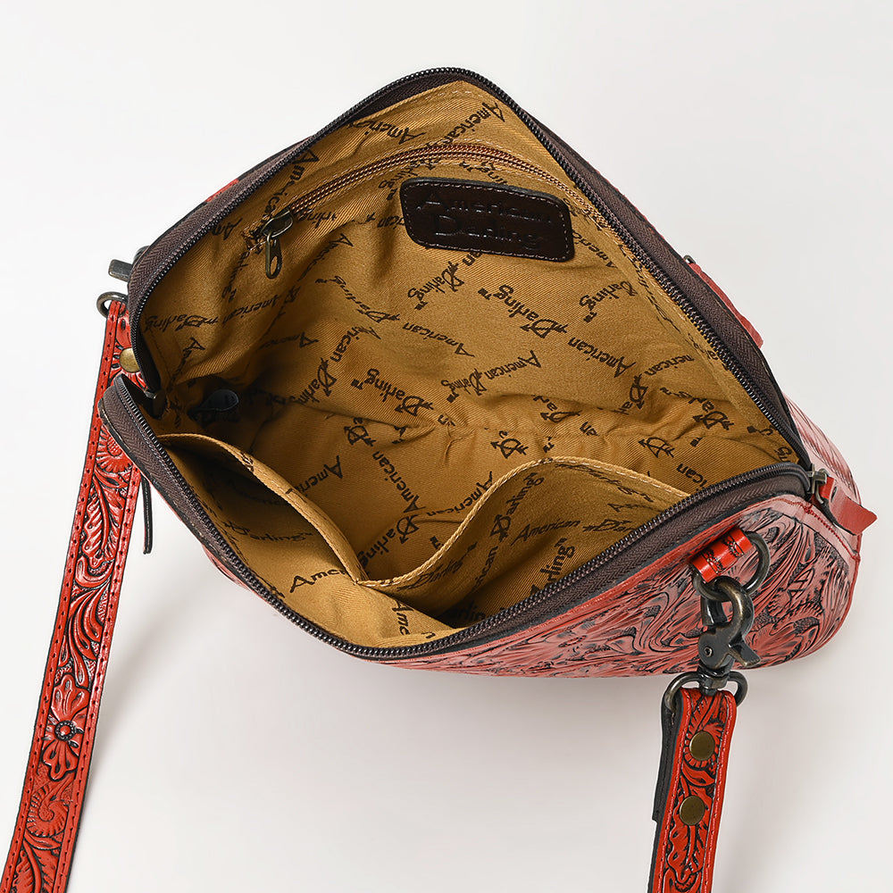 American Darling Crossbody Hand Tooled Genuine Leather