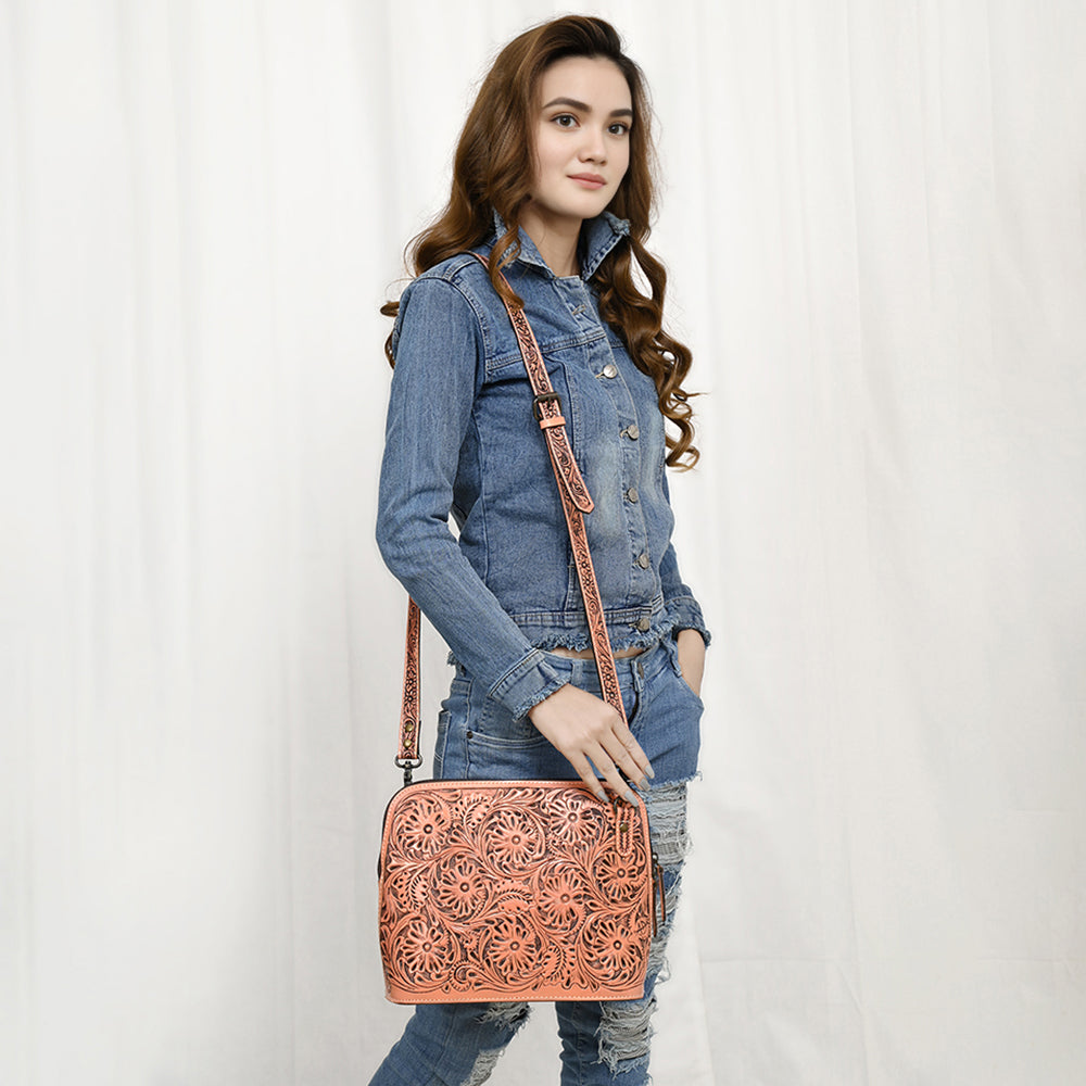 American Darling Crossbody Hand Tooled Genuine Leather