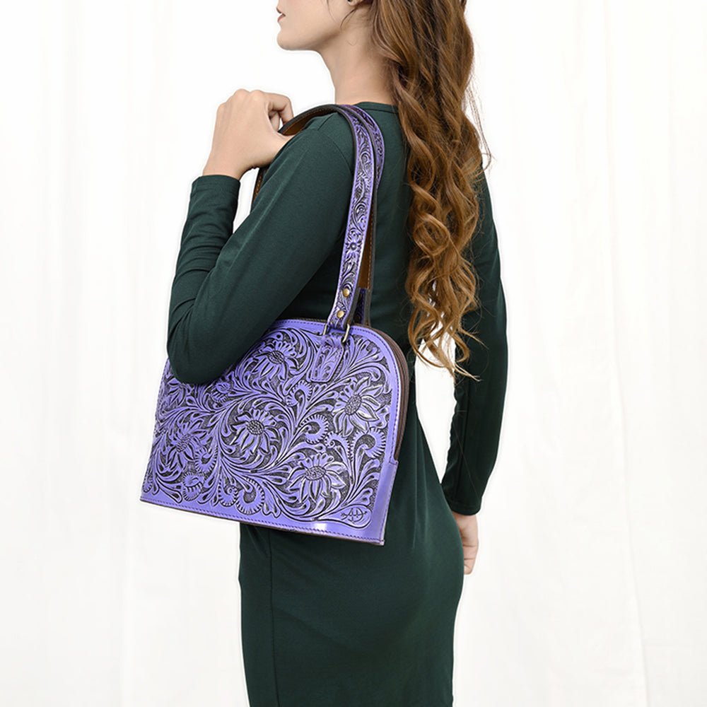 American Darling Tote Hand Tooled Genuine Leather