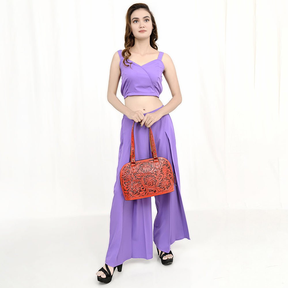 American Darling Tote Hand Tooled Genuine Leather