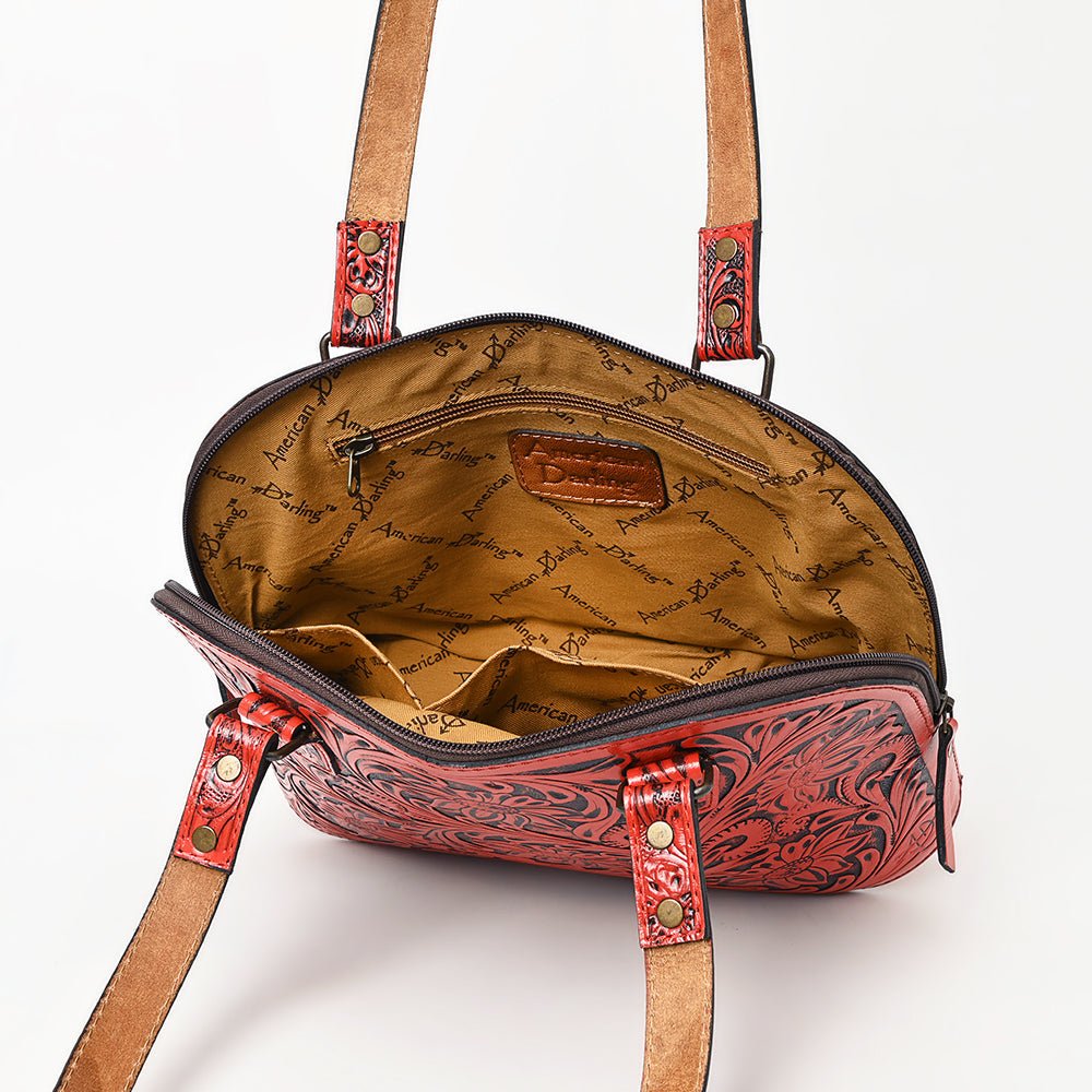 American Darling Tote Hand Tooled Genuine Leather