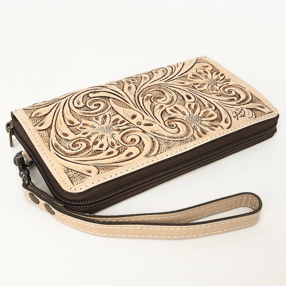 American Darling Clutch Hand Tooled Genuine Leather