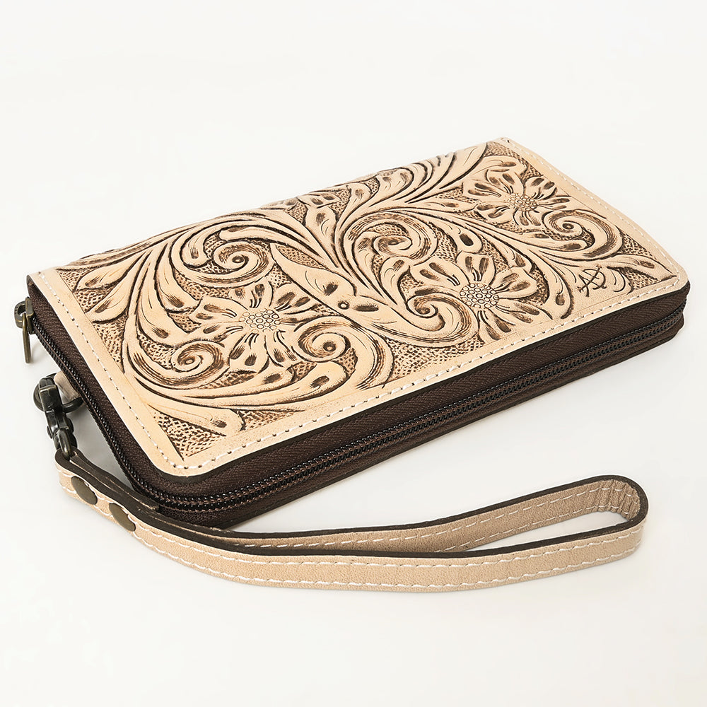 American Darling Clutch Hand Tooled Genuine Leather Western Women Bag Handbag Purse Tan | Purses for Cute