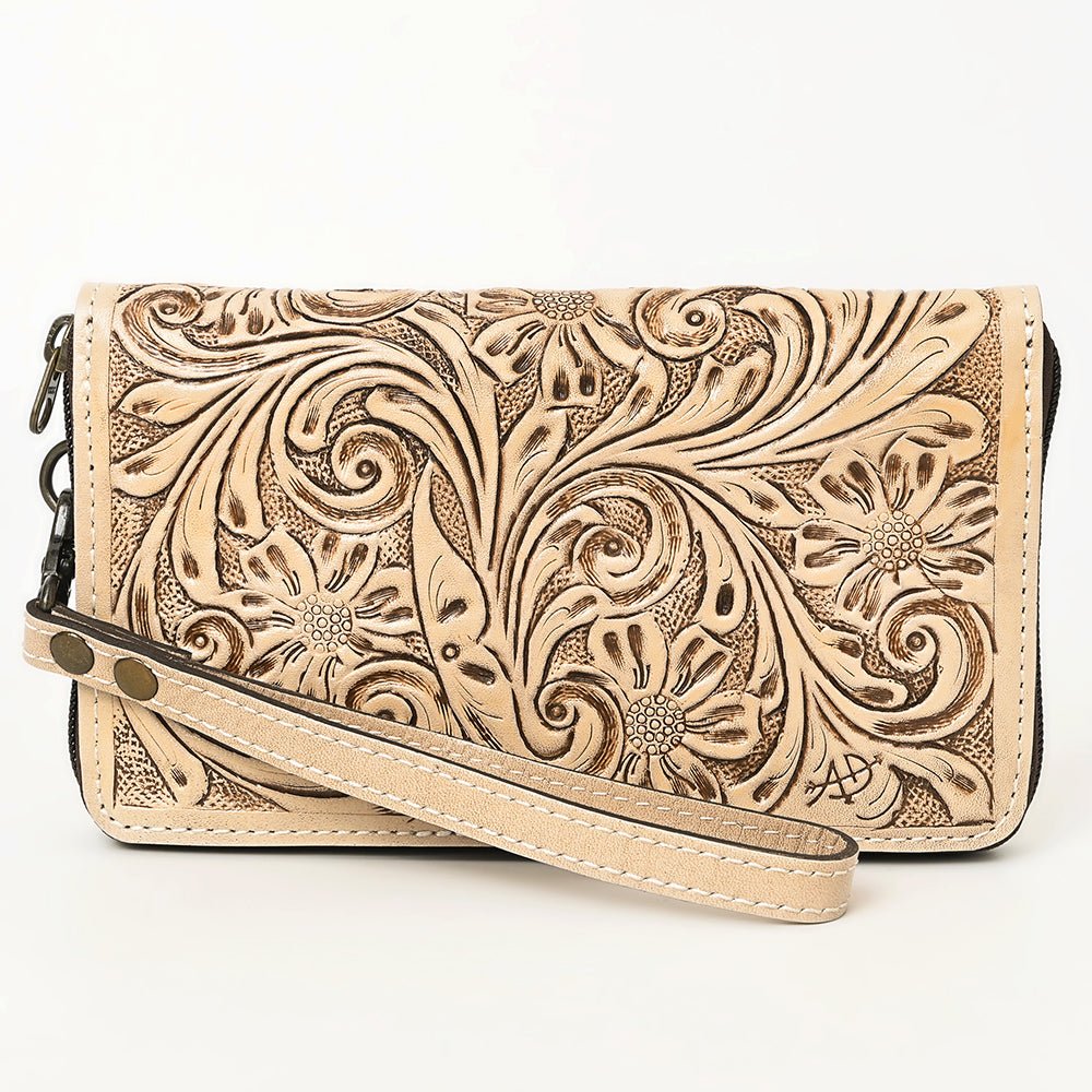 American Darling Clutch Hand Tooled Genuine Leather