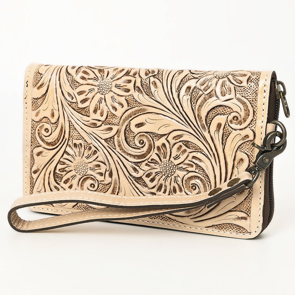 American Darling Clutch Hand Tooled Genuine Leather