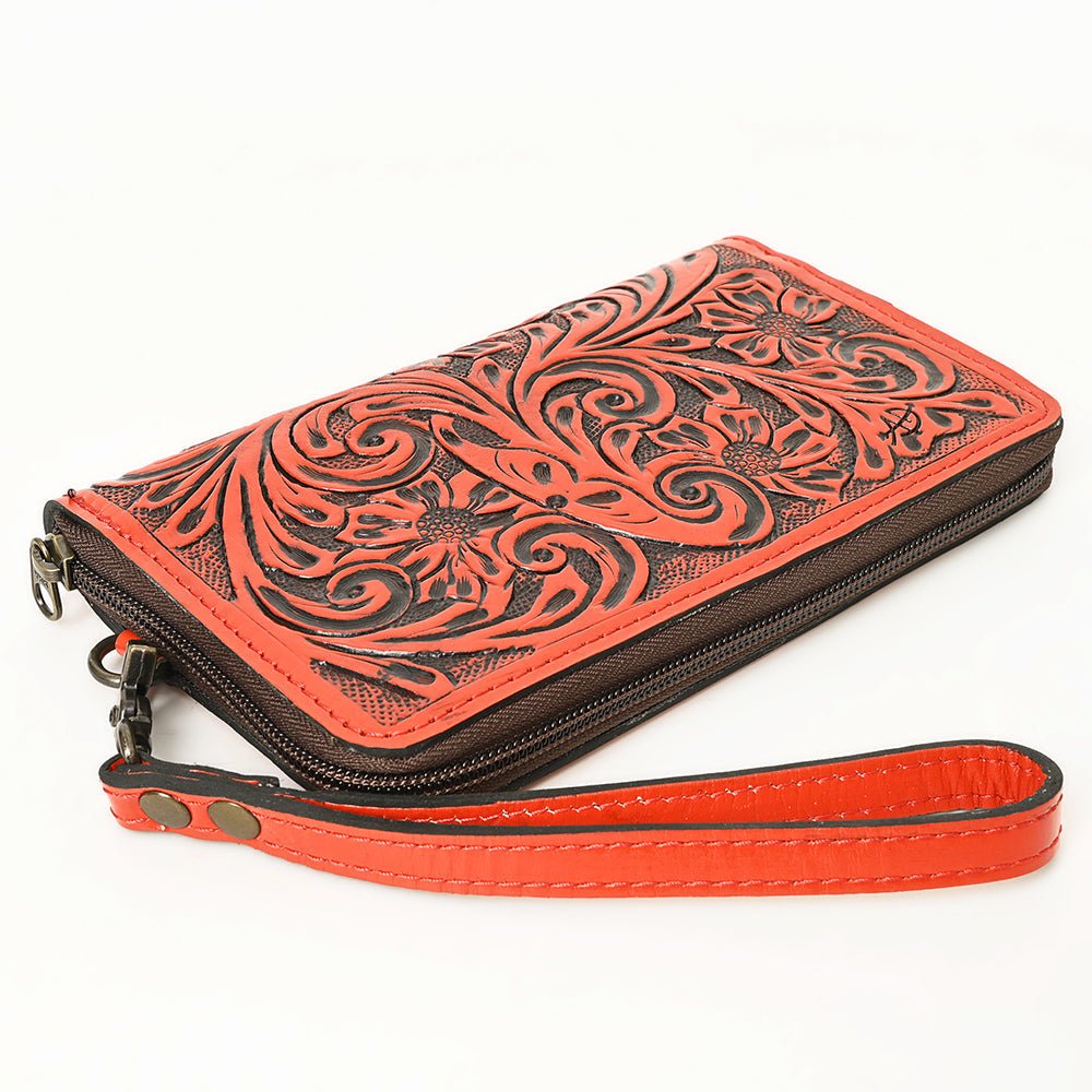 American Darling Clutch Hand Tooled Genuine Leather