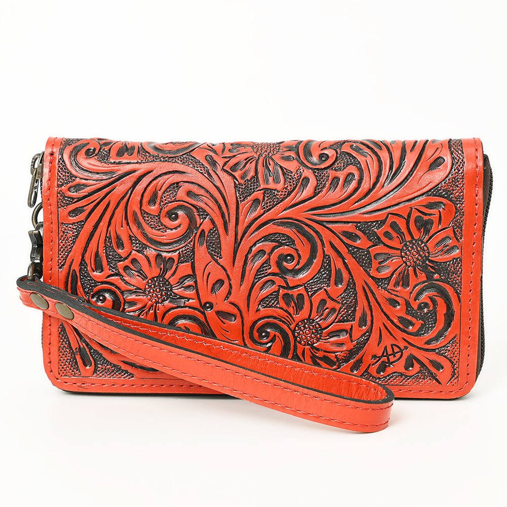American Darling Clutch Hand Tooled Genuine Leather