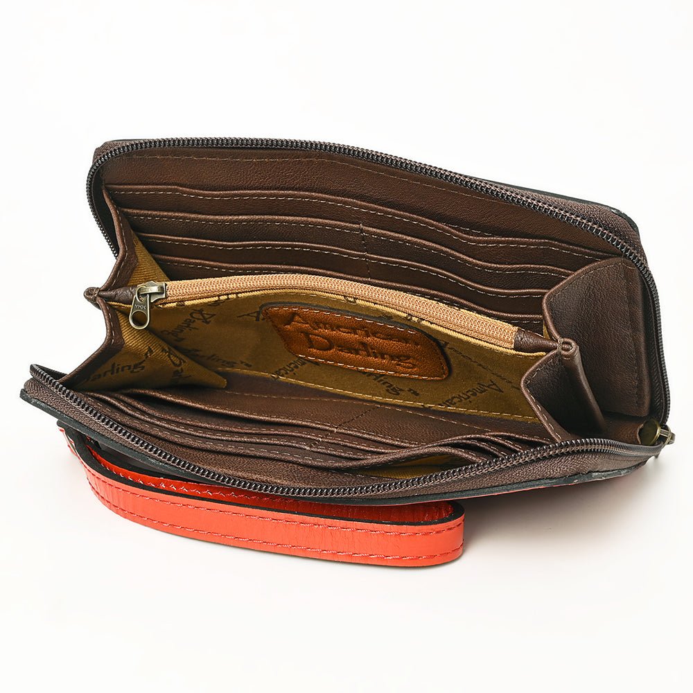 American Darling Clutch Hand Tooled Genuine Leather