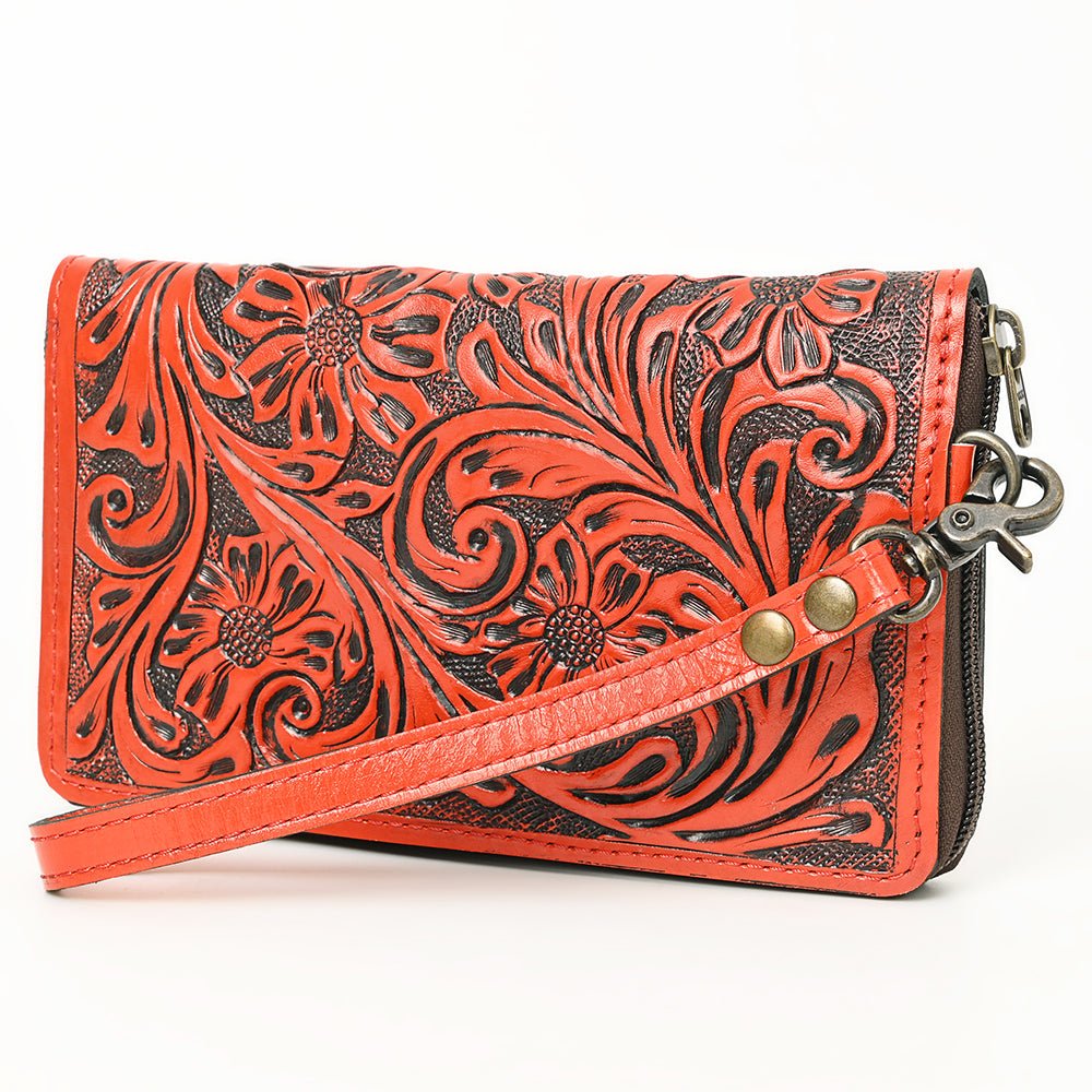 American Darling Clutch Hand Tooled Genuine Leather