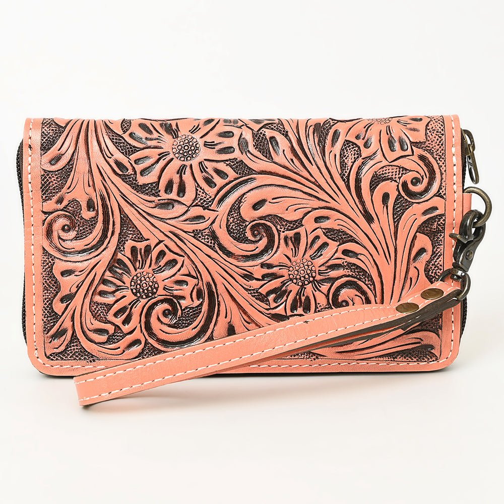 American Darling Clutch Hand Tooled Genuine Leather