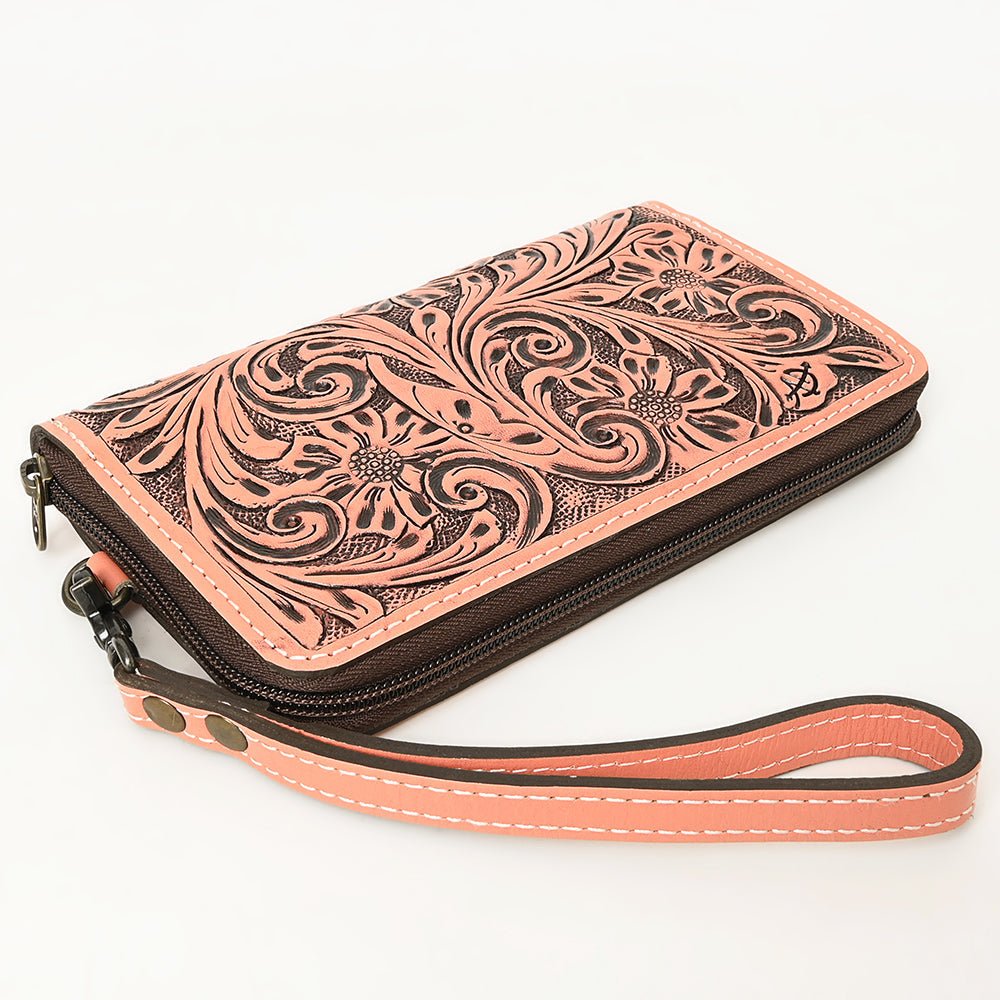 American Darling Clutch Hand Tooled Genuine Leather