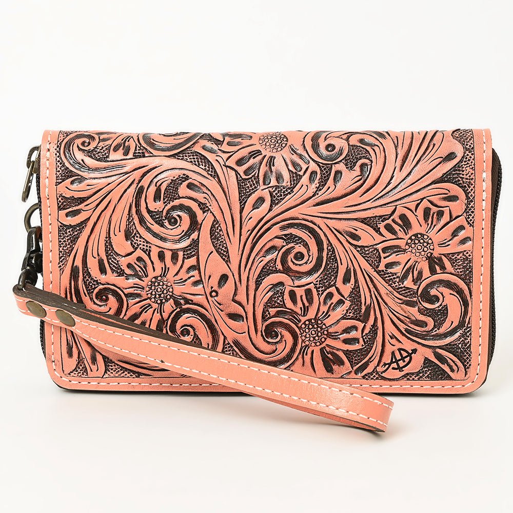 American Darling Clutch Hand Tooled Genuine Leather