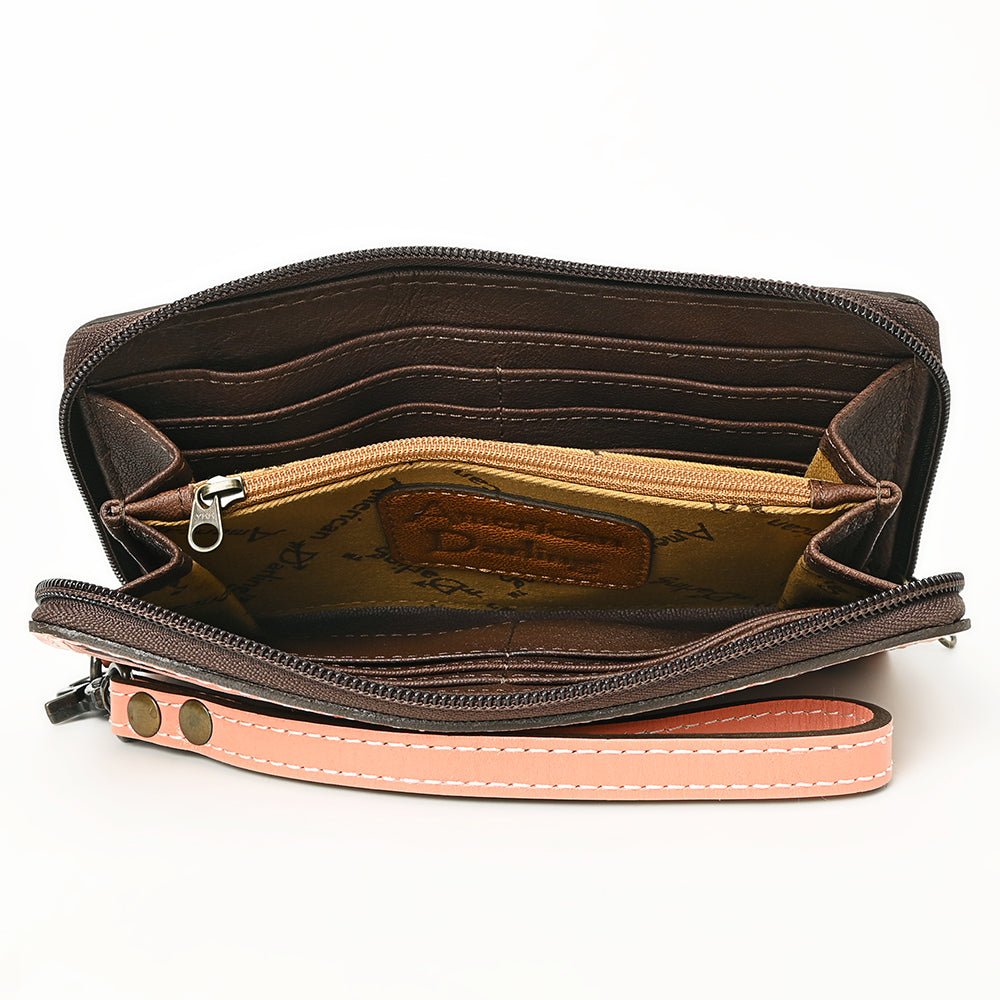 American Darling Clutch Hand Tooled Genuine Leather