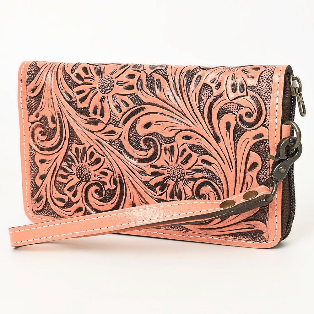 American Darling Clutch Hand Tooled Genuine Leather