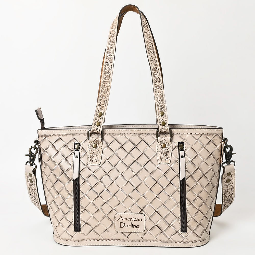 American Darling Tote Hand Tooled Genuine Leather