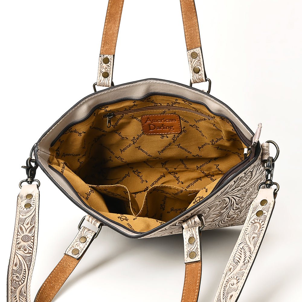 American Darling Tote Hand Tooled Genuine Leather