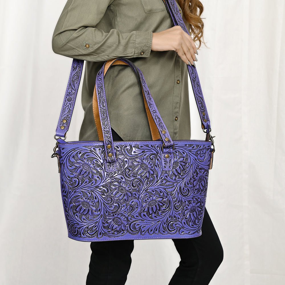 American Darling Tote Hand Tooled Genuine Leather