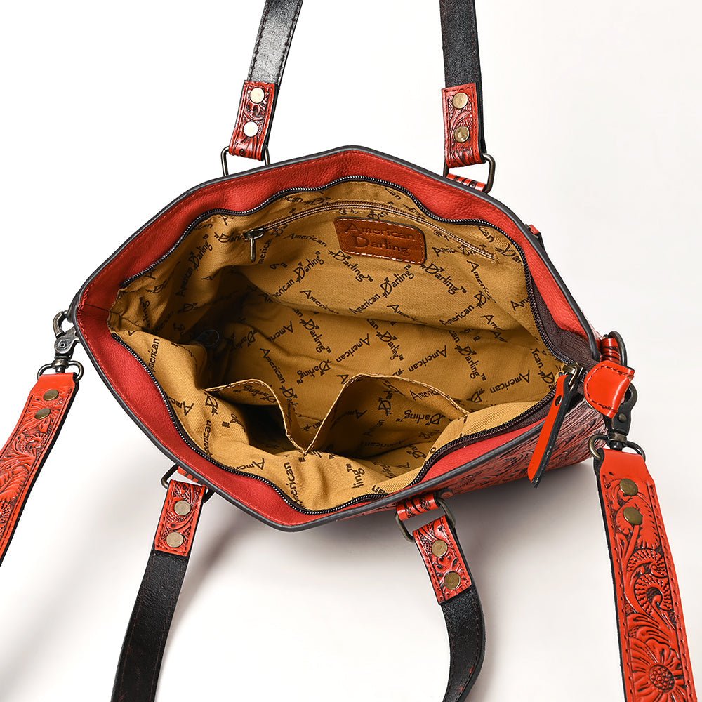 American Darling Tote Hand Tooled Genuine Leather