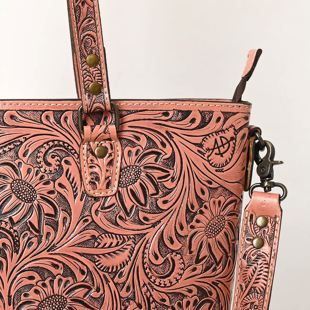 American Darling Tote Hand Tooled Genuine Leather